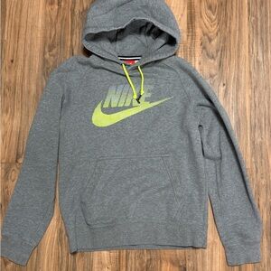 Nike Gray Hoodie with Yellow Accents